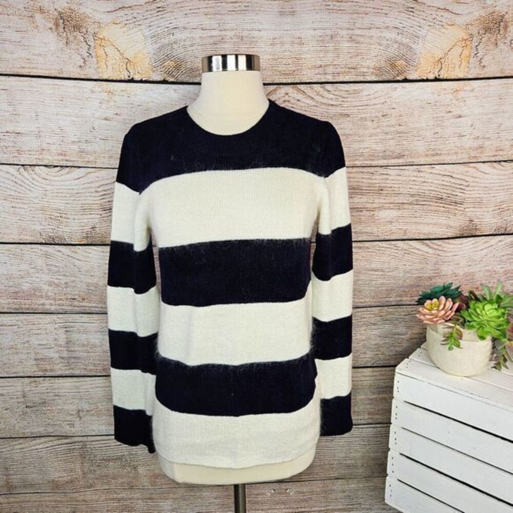 Banana Republic Navy Striped Crew Neck Sweater Classic Nautical Style Size S